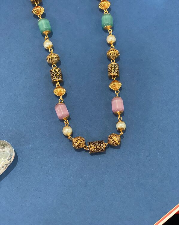 New Designer Premium Quality High Gold Plated Pearl Drop Fancy Chain