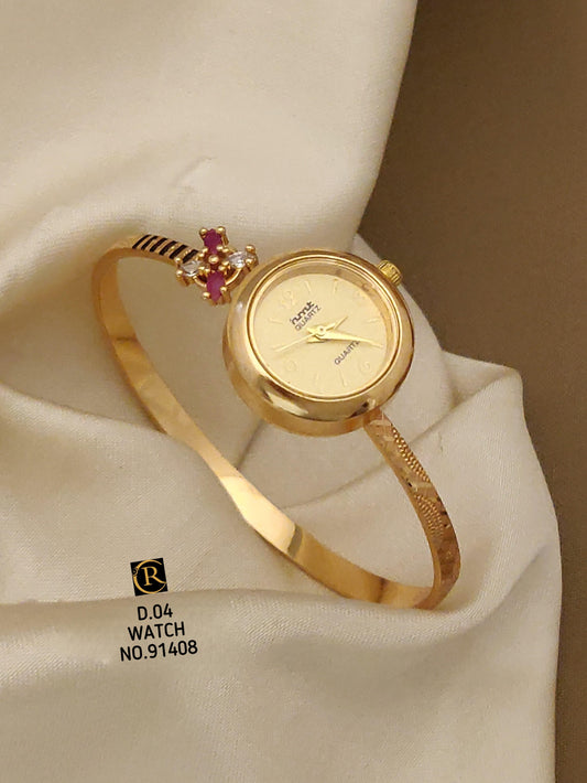 Stylish Micro Gold Plated AD Diamond Jewelry Watch – Elegant Women's Accessory