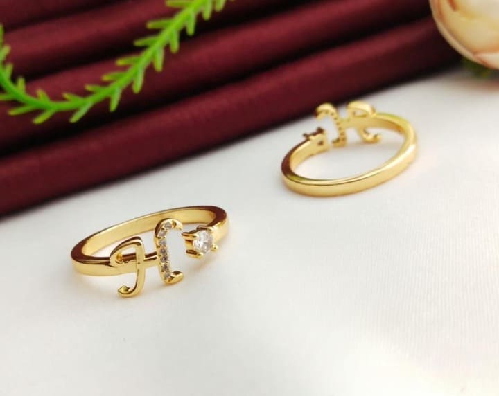 American Diamond Adjustable Initial Letter Name Alphabet ( H ) Ring For Women