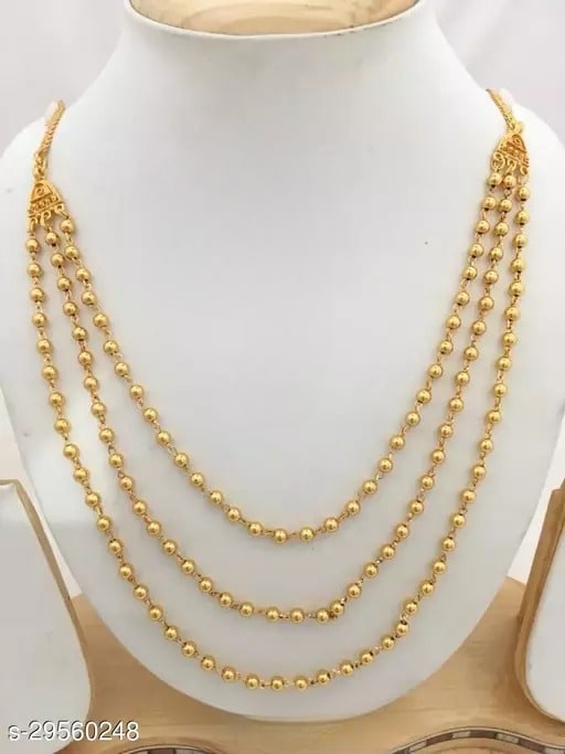 High Gold Plated 3 Leyer Ball Chain