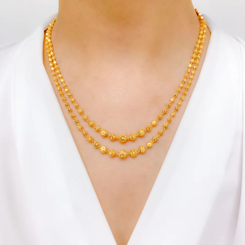 High Gold Plated Daily Wear Fancy Long Ball Mala