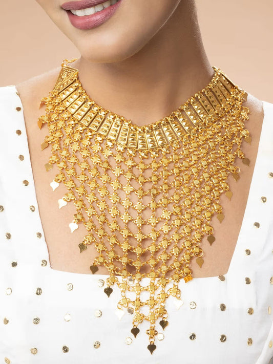 Micro Gold Plated Traditional Wear Classic Long Layered Necklace