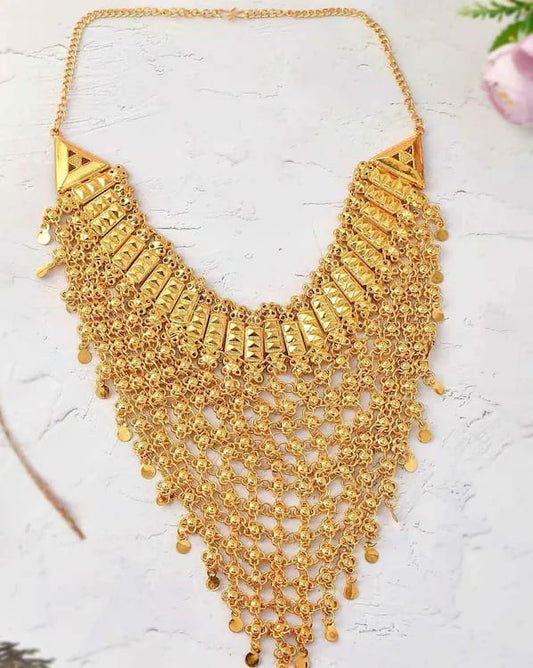 Micro Gold Plated Traditional Wear Classic Long Layered Necklace