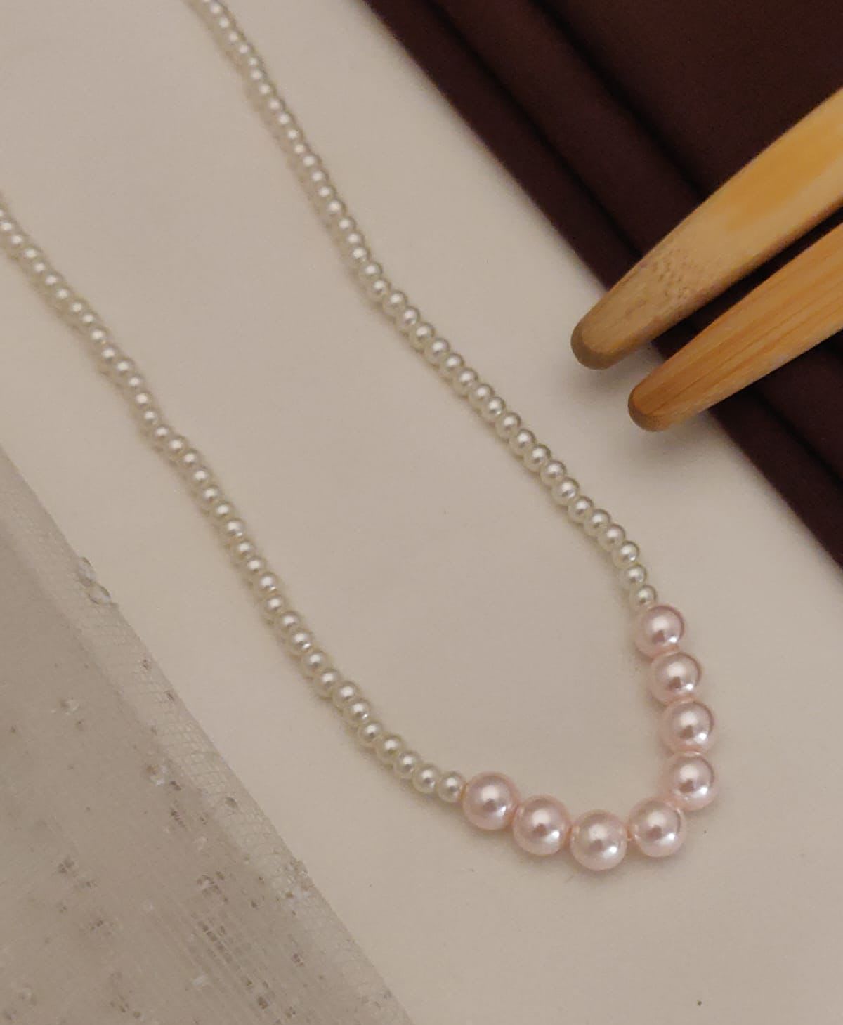 Trendy Designer Real Pearl Mala With Green Pearl