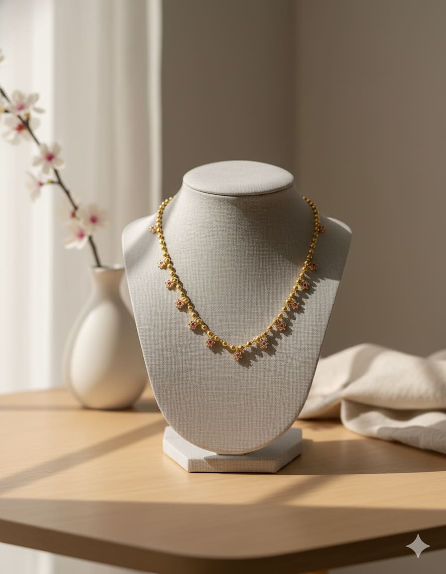 Gold Plated Ad Diamond Fancy Chain And Mangalsutra Combo