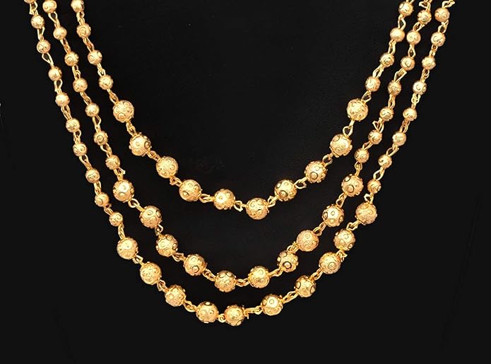 High Gold Plated 3 Layer Ball Chain