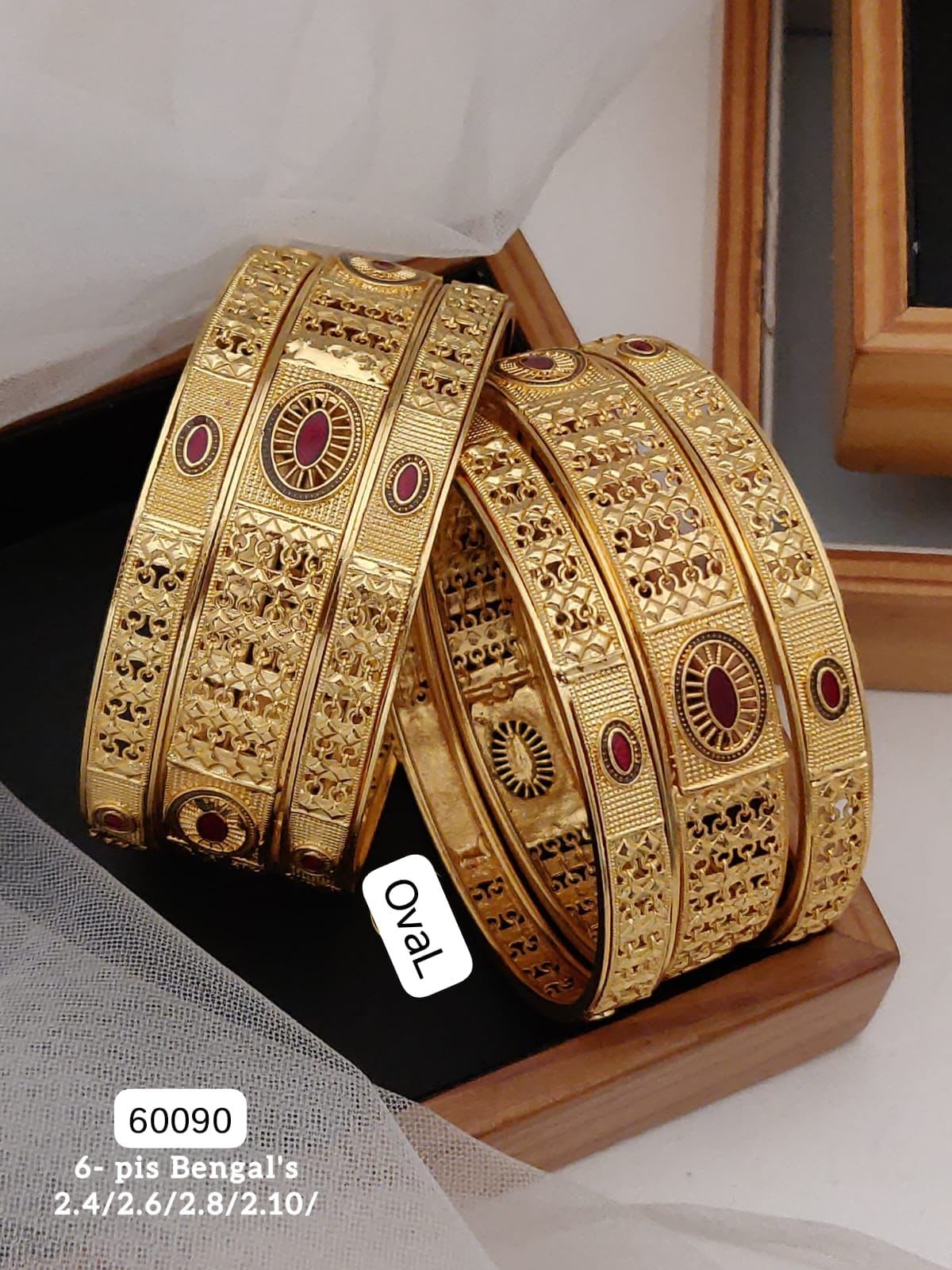 Premium Brass Designer Traditional Bangle Set Of 6 Pcs