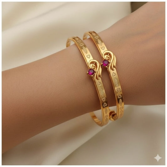 Mico Gold Plated Ad Dimaond Studed Fancy Adjustable Kadli Combo