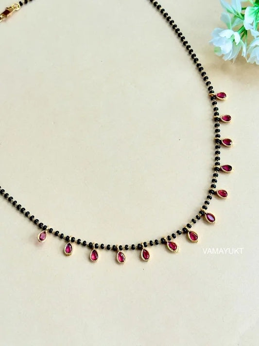 New Designer High Gold Plated Ad Diamond Studed Fancy Ovel Mangalsutra For Women