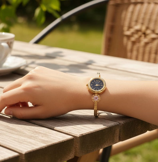 High Gold Plated Ad Diamond Adjustable Watch For Women