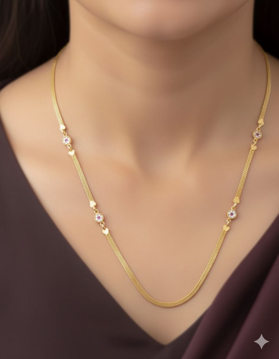 Micro Gold Plated Minimal And Diamond Chain Mangalsutra – Elegant Daily Wear Design