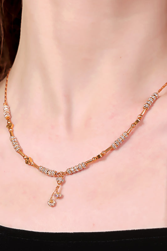 High Gold Plated Ad Diamond Studed Daily Wear Fancy Star Chain