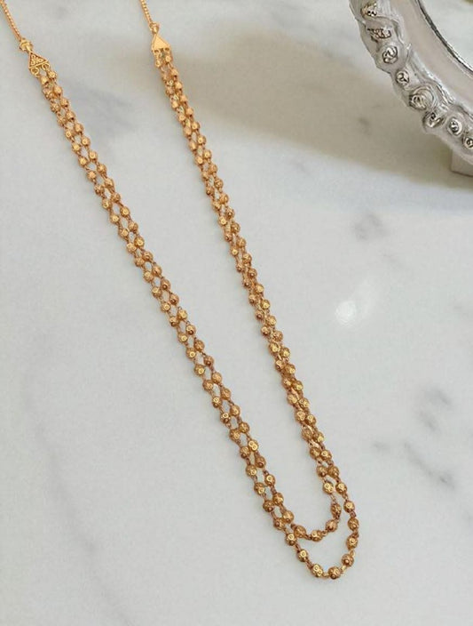 Micro Gold Plated Daily Wear 2 Layer Ball Mala Chain