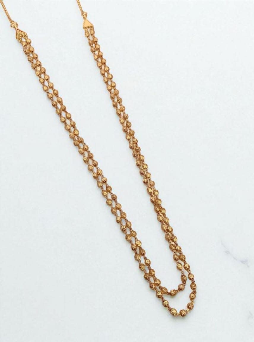Micro Gold Plated Daily Wear 2 Layer Ball Mala Chain