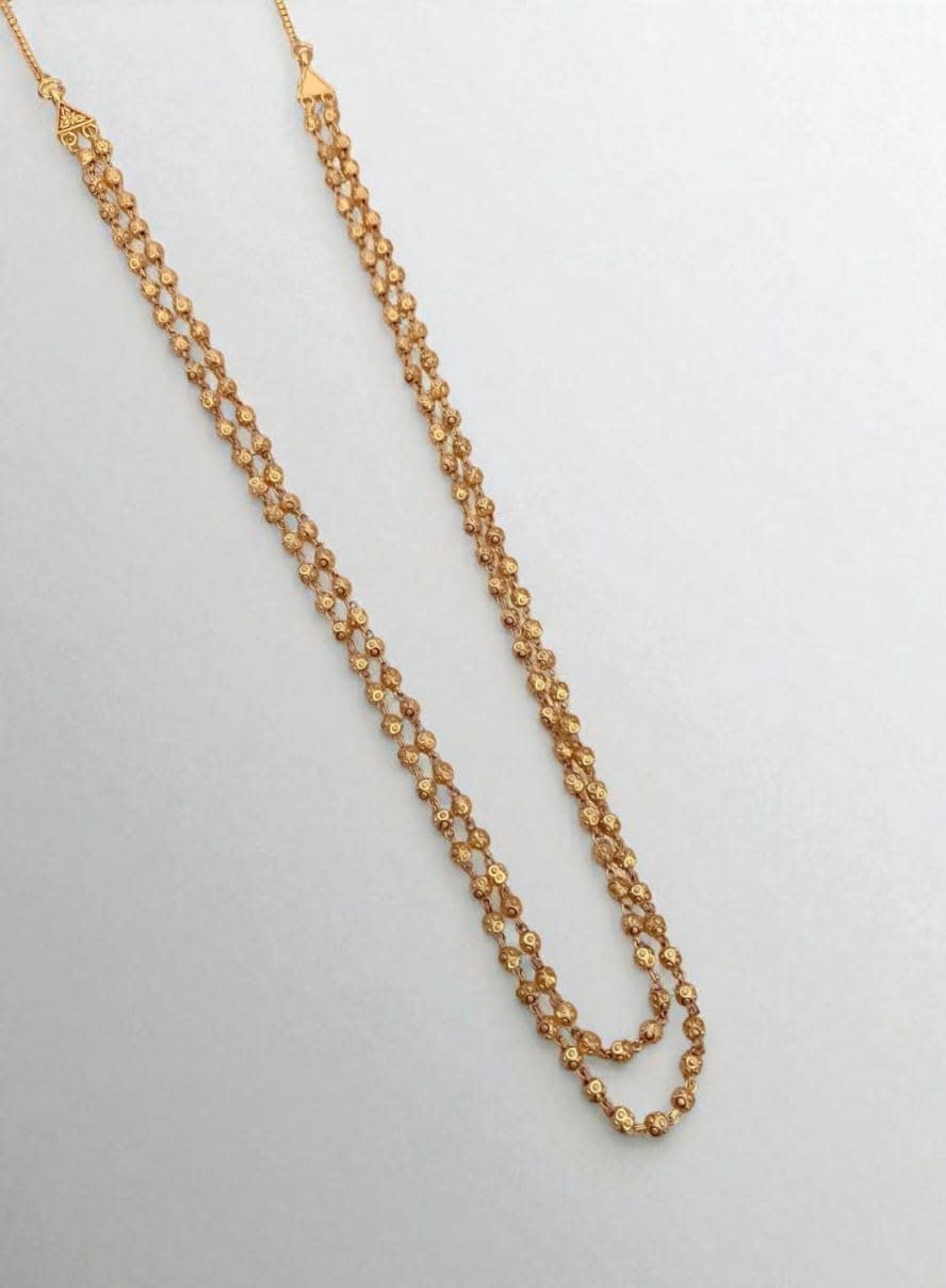 Micro Gold Plated Daily Wear 2 Layer Ball Mala Chain