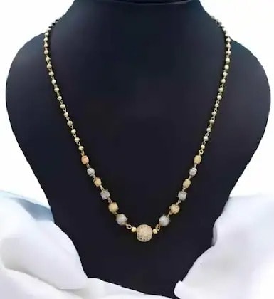 Striking Ad Diamond Studded 2 Tone Ball Chain