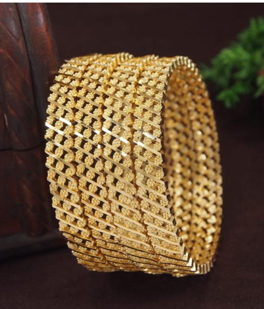 High Gold Plated Beautiful Designer Bangle Set (4 Pcs)