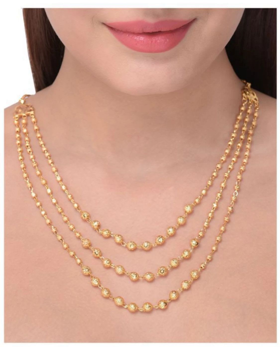 High Gold Plated 3 Layer Ball Chain