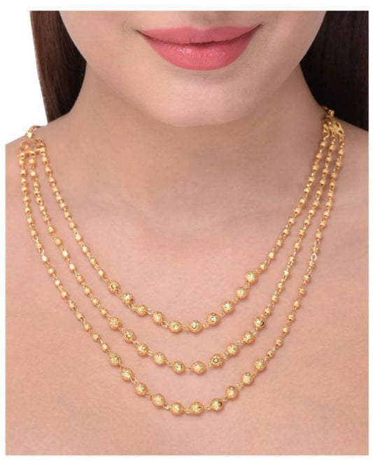 High Gold Plated 3 Layer Ball Chain