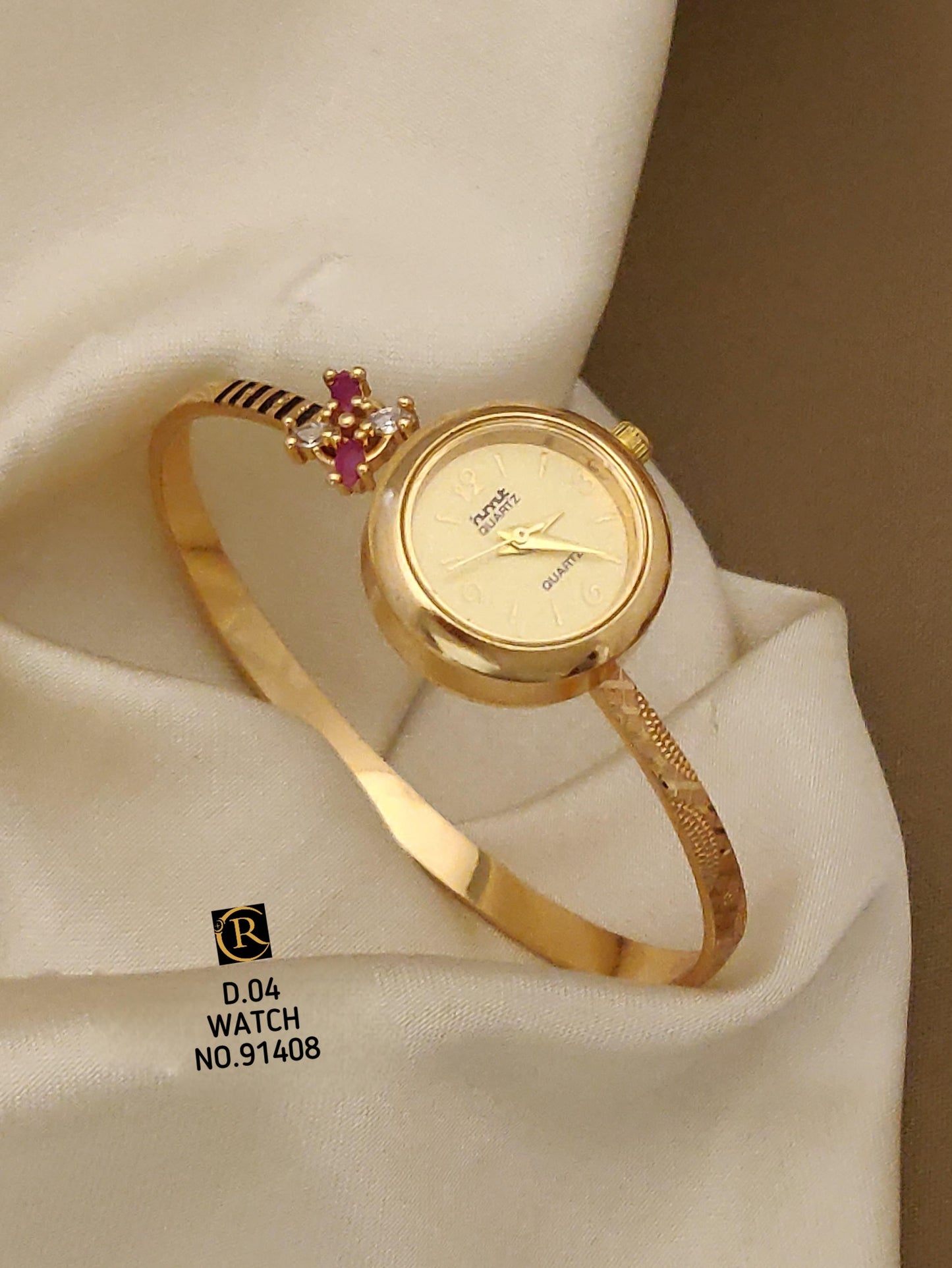 Stylish Micro Gold Plated AD Diamond Jewelry Watch – Elegant Women's Accessory