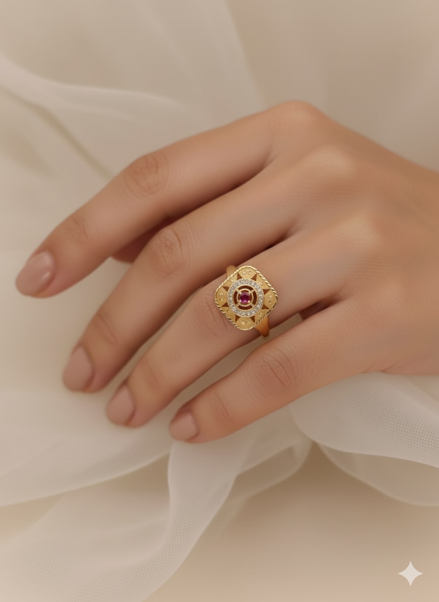 Gold Forming Ad Diamond Adjustable Ring