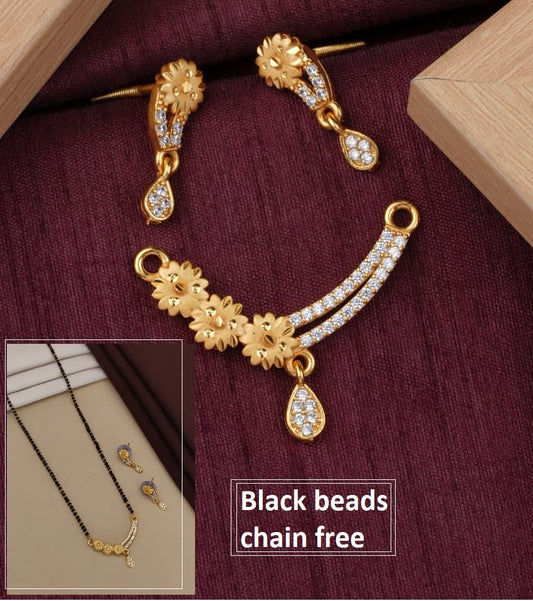 Elegant Floral Design Micro Gold Plated Ad Pendant Set