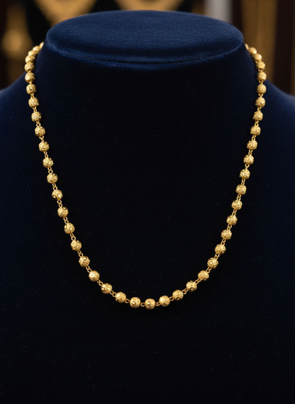 Classic Micro Gold Plated Elegant Beaded Necklace – Daily Wear Chain