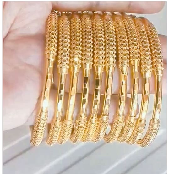 Designer High Gold Plated Daily Wear Fancy 10 Pcs Bangle
