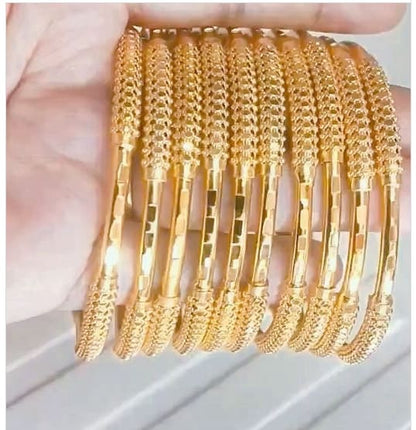 Designer High Gold Plated Daily Wear Fancy 10 Pcs Bangle