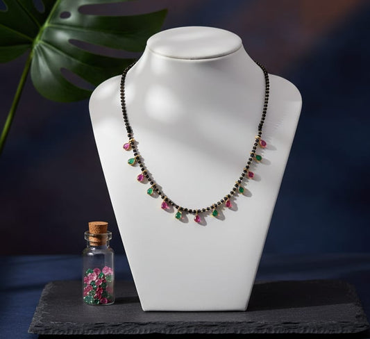 Micro Gold Plated Ad Diamond Studded Fancy Mangalsutra Combo