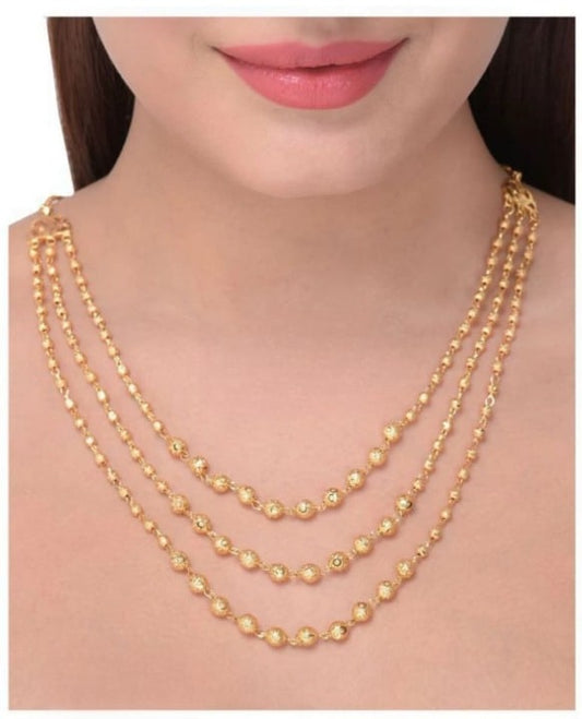 High Gold Plated 3 Leyer ball chain