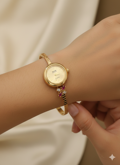 Stylish Micro Gold Plated AD Diamond Jewelry Watch – Elegant Women's Accessory