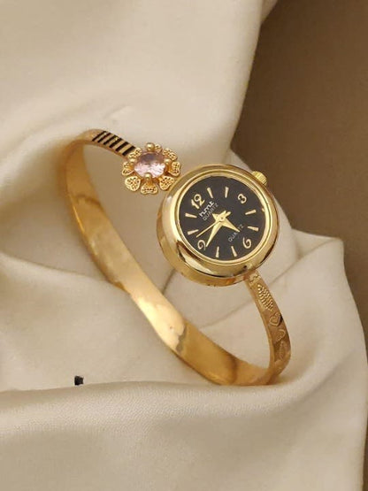 High Gold Plated Ad Diamond Adjustable Watch For Women