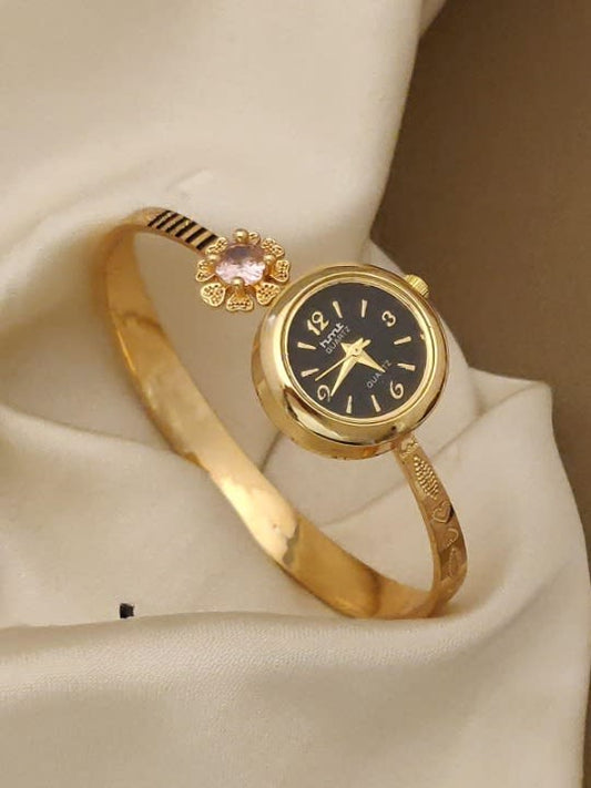 High Gold Plated AD Diamond Adjustable Watch for Women