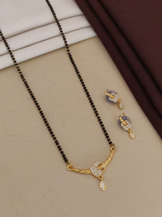 Forming ad diamond high gold plated mangalsutra   3 months guarantee
