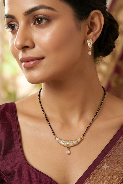 Forming And Diamond High Gold Plated Mangalsutra