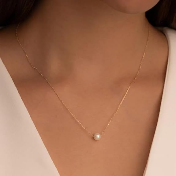 Free Gift - Gold Plated Fancy White Pearl Chain
