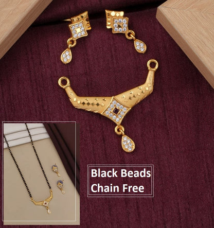 Elegant Floral Design Micro Gold Plated Ad Pendant Set