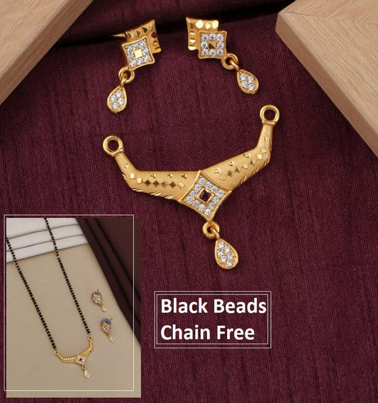 Elegant Floral Design Micro Gold Plated Ad Pendant Set