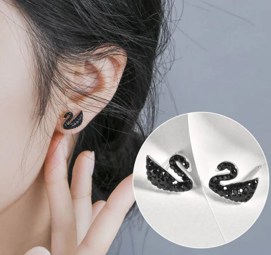 Iconic Swan Stud Rose Gold Earrings