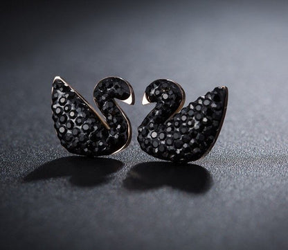 Iconic Swan Stud Rose Gold Earrings