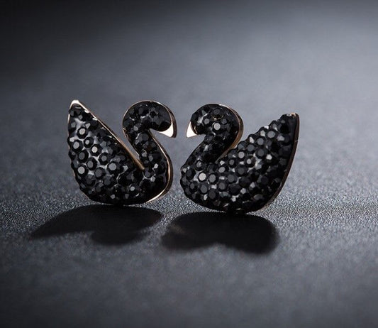 Iconic Swan Stud Rose Gold Earrings