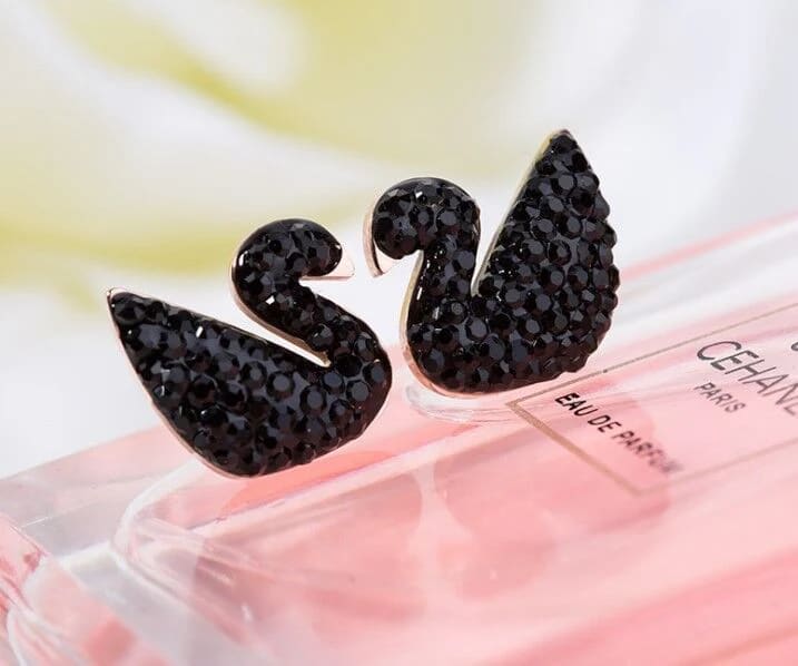 Iconic Swan Stud Rose Gold Earrings