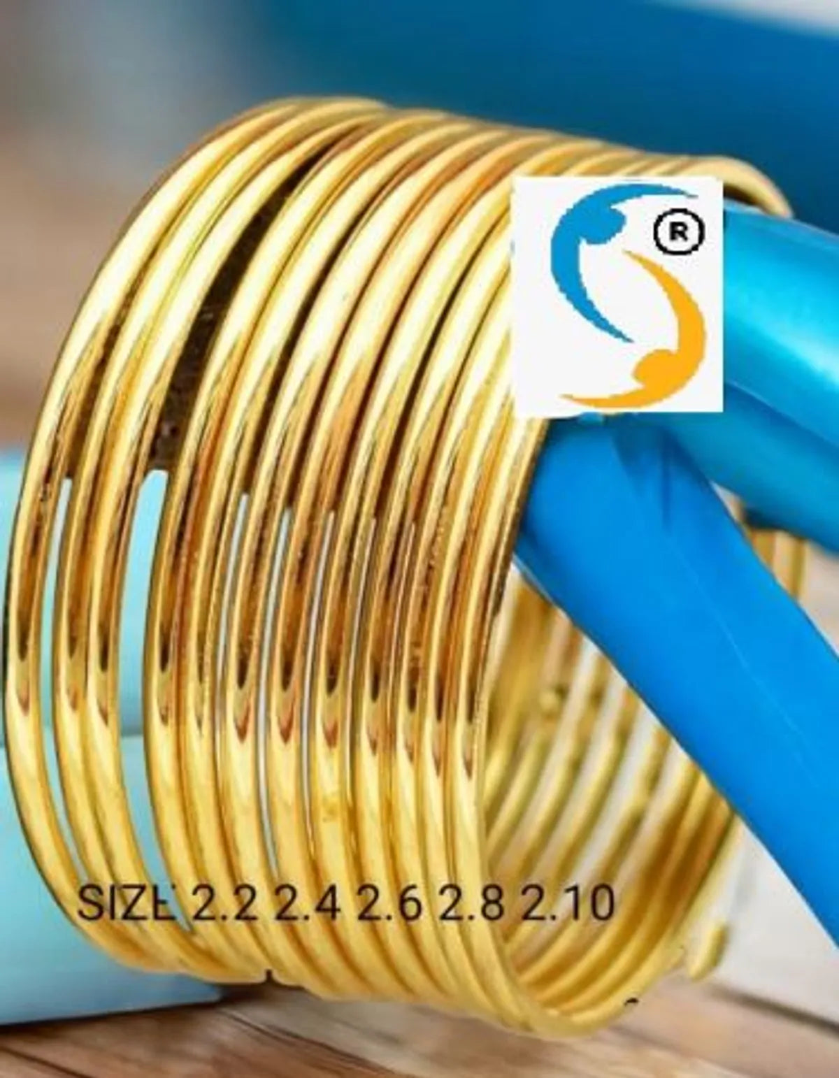 Casual Wear Micro Gold Plated 8 Pcs Palin Bangle For Girls And Women