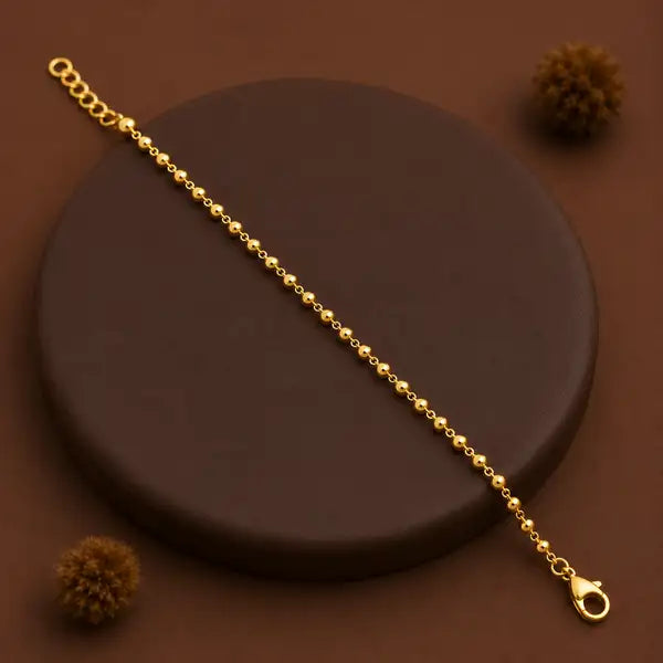 Premium Gold-Plated Beaded Bracelet for Women | Elegant Minimalist Daily Wear Bracelet