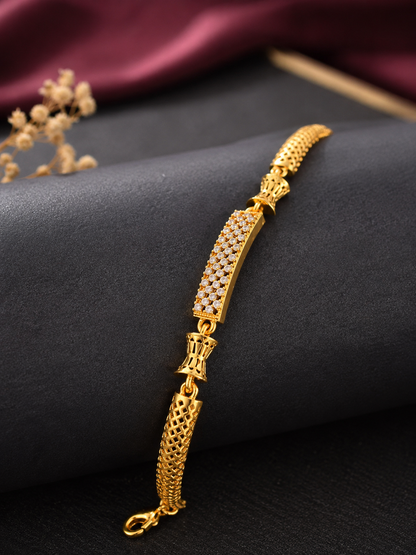 Micro Gold Plated Diamond Studded Designer Fancy Bracelet for Women