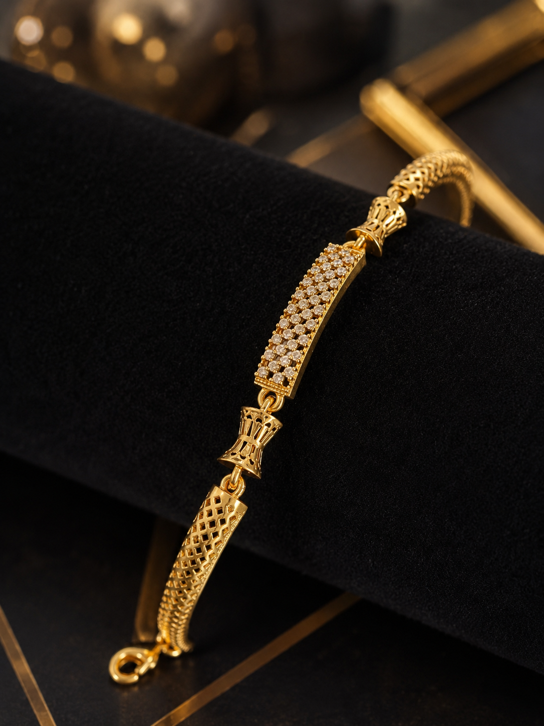 Micro Gold Plated Diamond Studded Designer Fancy Bracelet for Women