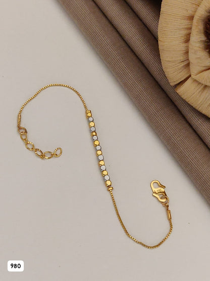 Micro Gold Plated Dual-Tone Beaded Chain & Bracelet Set