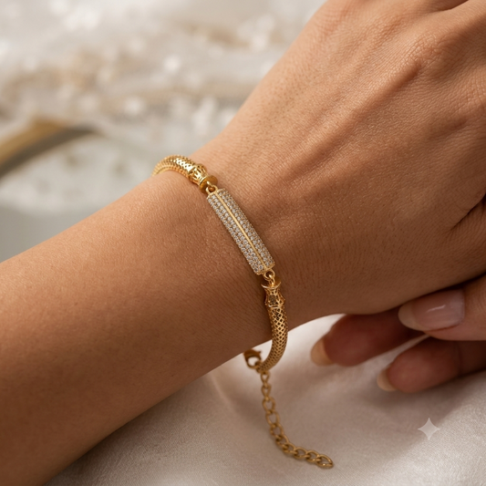 Micro Gold Plated & Diamond Studded Designer Bracelet for Women