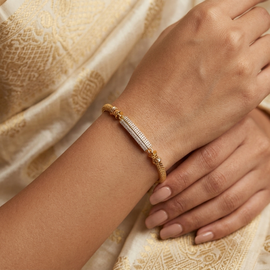 Micro Gold Plated & Diamond Studded Designer Bracelet for Women